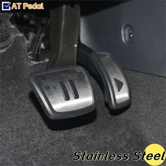 Pedaal Covers Set - Antislip Pads - Veiliger Rijden - Roestvrij Staal - AT Set - Zilver Zwart — afbeelding 4