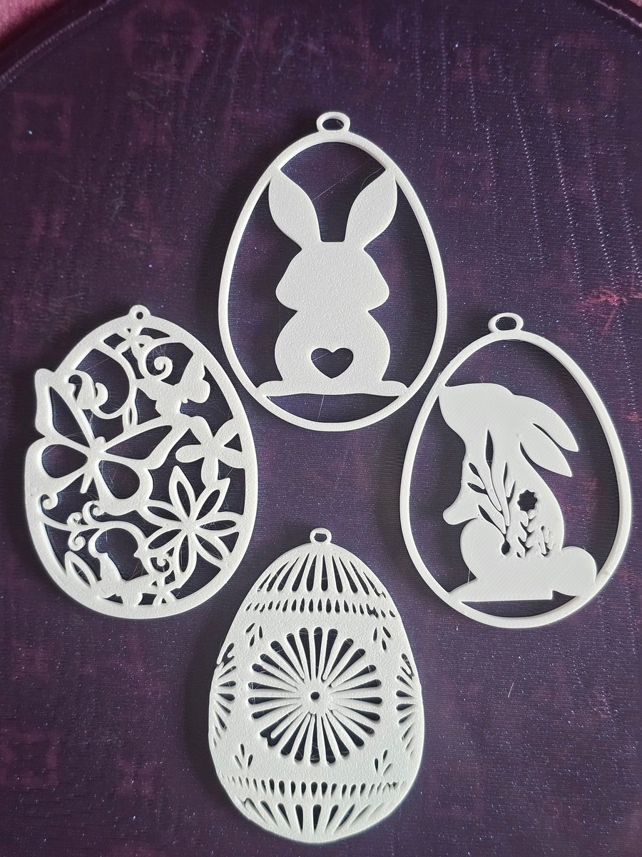 3D Geprinte Paaseihangers met Konijnenmotief – Set van 10 Paasdecoraties