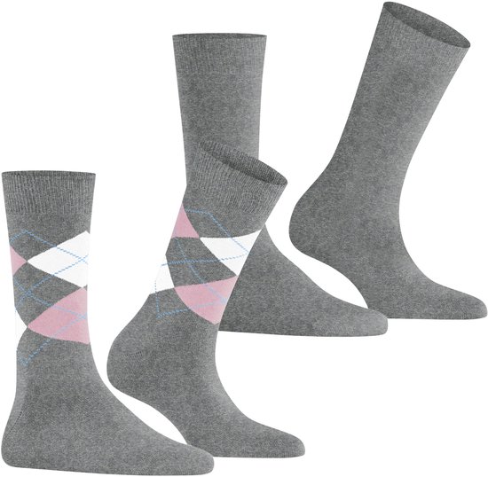 Burlington Everyday 2-Pack gedessineerd katoen multipack sokken dames grijs - maat 36-41