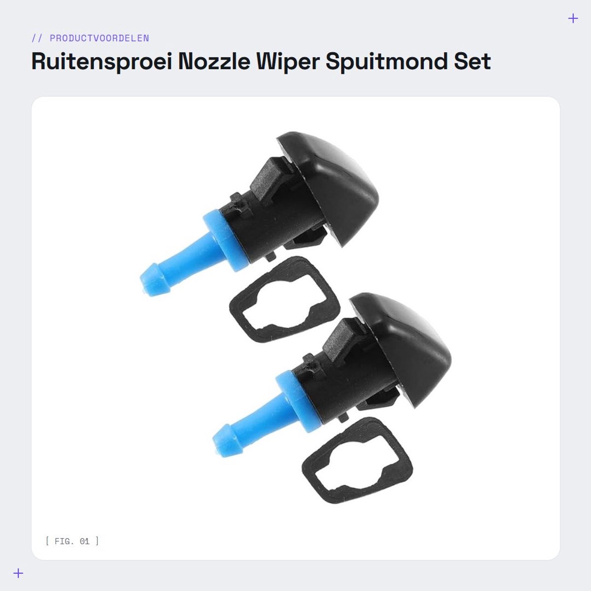 Dailygoods- Ruitensproei Nozzle - 2 Stuks - Voorruit Spuitmond - Kunststof - 44x22x16mm - Geschikt voor Jeep Patriot 2009-2017 - Sproeimond