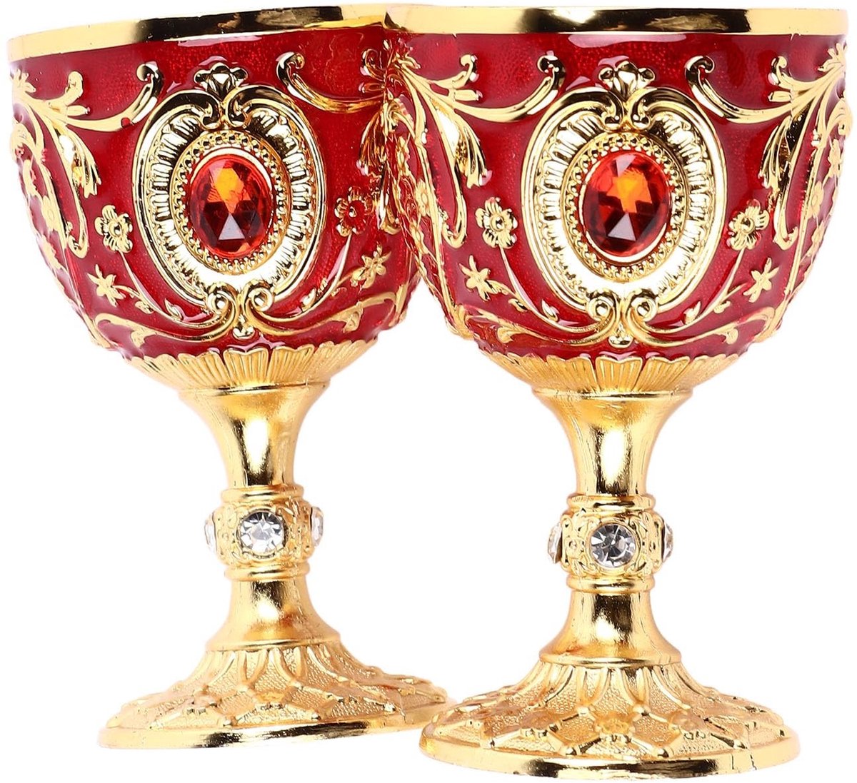 Dailygoods- Wijnglazen Vintage - Onbreekbaar - Zinklegering - Elegante Beker - Waterbekers - Voor Bruiloftsfeest - Drinkglazen