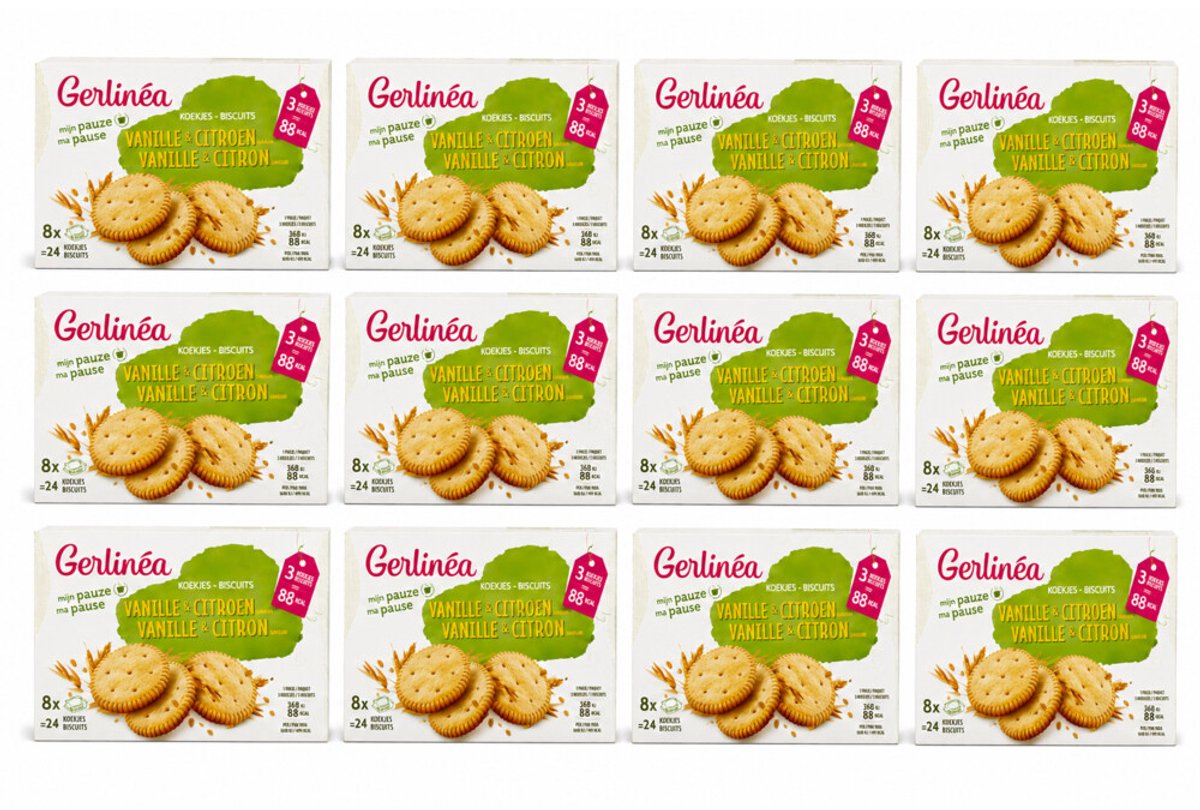 Gerlinea Koekjes Vanille & Citroen - 12 x 8x3 stuks - Voordeelverpakking