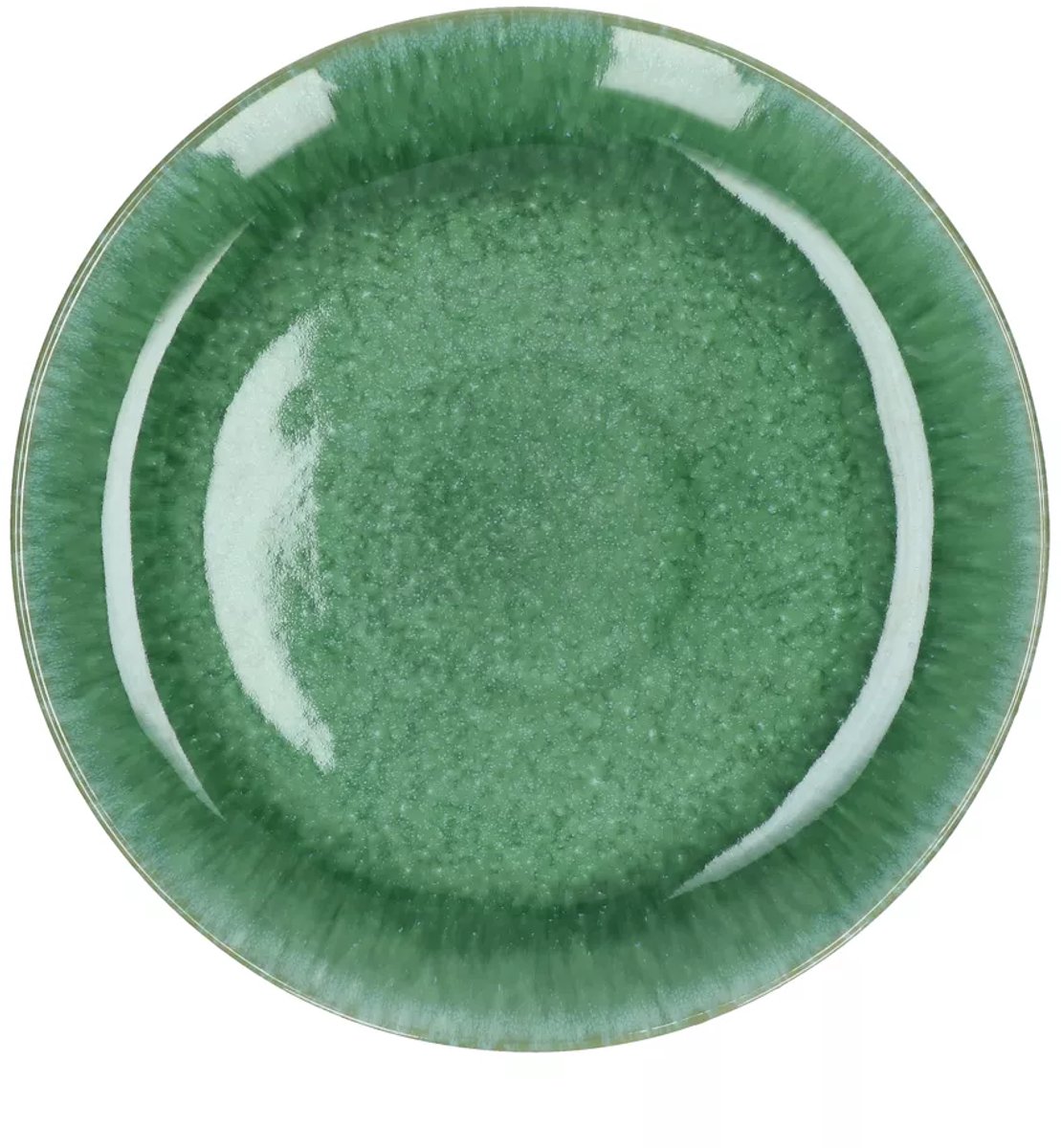 Pomax Treille dinerbord - Groot plat bord voor diner en hoofdgerecht - Steengoed - Ø 27,5 cm - Groen