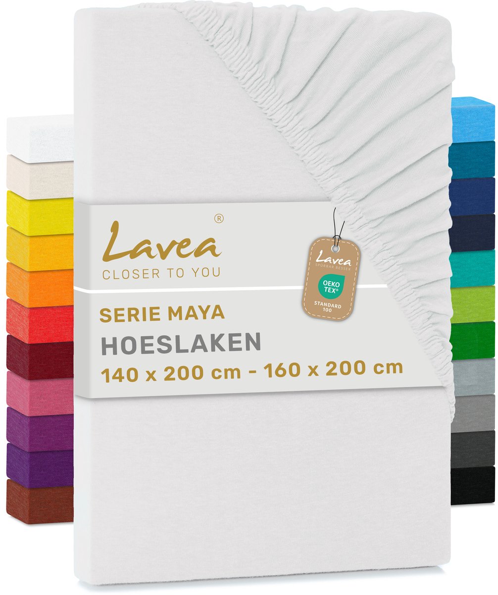 Lavea® Hoeslaken 140x200 cm – 100% Katoen, Zacht en Ademend – Geschikt voor Matrassen tot