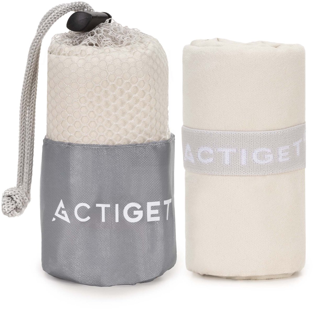 Actiget® Strandlaken | Badlaken | Sneldrogend | Strandhanddoek | Microvezel | 80 x 40 cm | Beige