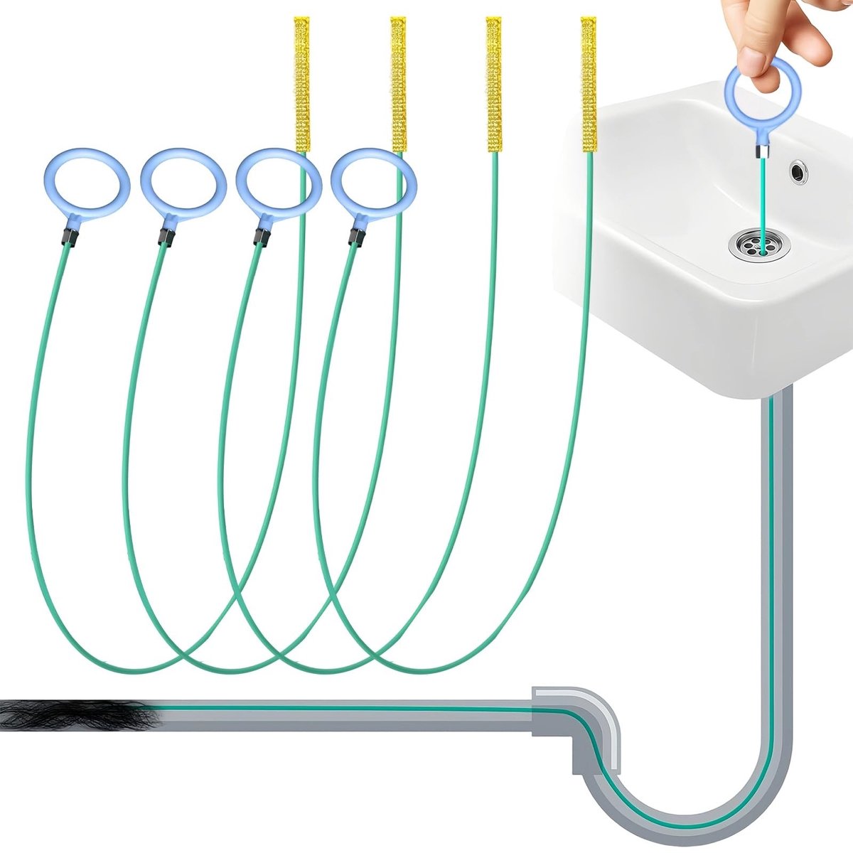 Dailygoods - Flexibele Afvoerreiniger Spiraal met Trekring