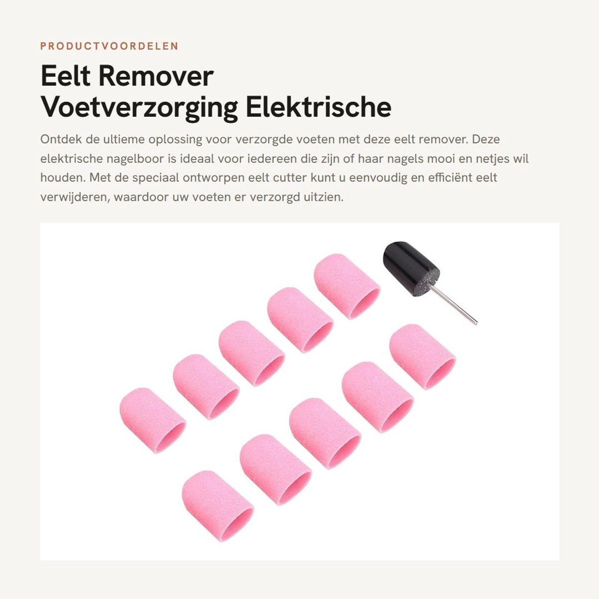 Dailygoods - Eelt Remover Voetverzorging - Elektrische Nagelboor - Duurzaam en Eenvoudig in Gebruik - Roze - Pedicure Cutter - Voor Mooi en Net Nagels...
