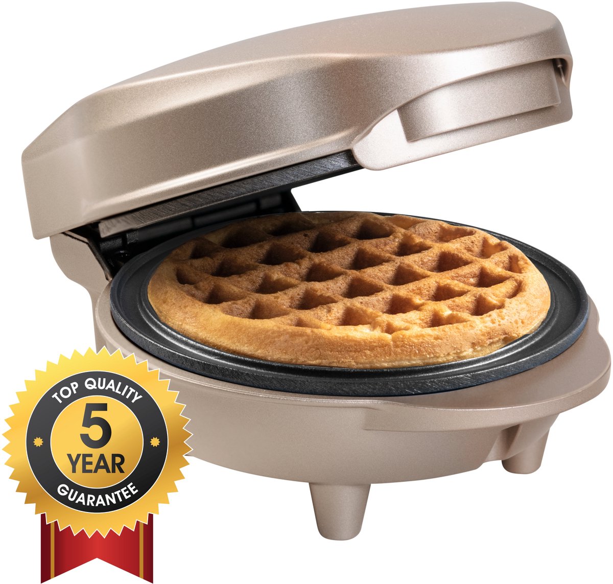 Bestron Wafelijzer - AMW500SAT - 550W - Mini wafel - Anti aanbaklaag - Beige