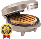 Bestron Wafelijzer - AMW500SAT - 550W - Mini wafel - Anti aanbaklaag - Beige - 5 jaar garantie