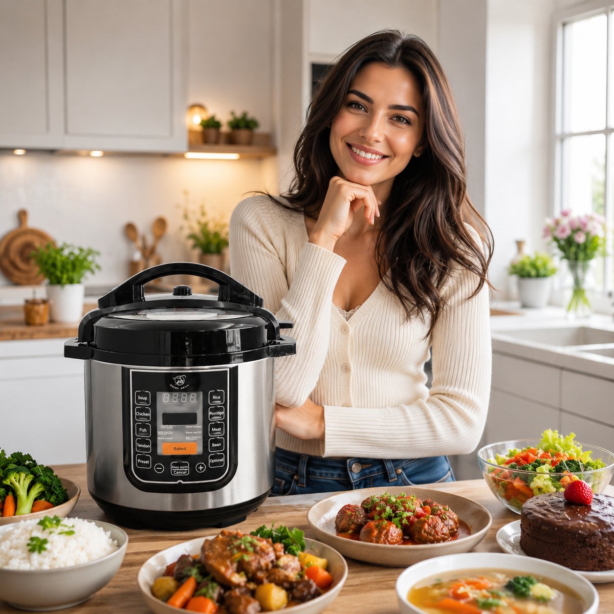 Rijstkoker 6L – Digitale Multicooker – 1000W Rice Cooker – Slowcooker – Royal Swiss® thumbnail 2