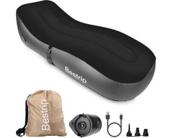 Zelfopblaasbare Luchtbank met Elektrische Pomp – Opblaasbare Loungestoel 180x70x55 cm – Draagbare Bank voor Binnen & Buiten – Inclusief Draagtas