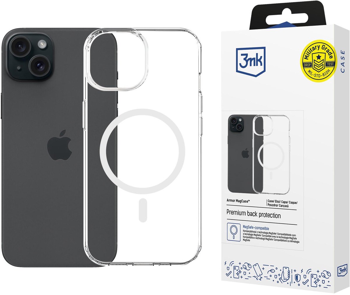 3Mk Armor Magcase Bescherming Voor Apple Iphone 15 Plus Horloge Met Magsafe-Functie