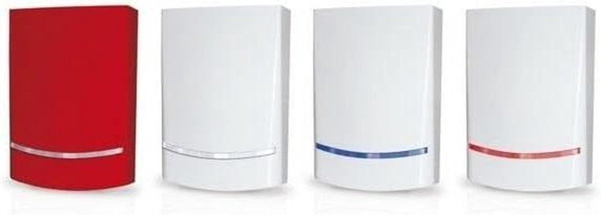 Buitensirene Zelfwerkend - Alarm Geluid - Beveiliging Huis - Zelfbeschermend Ontwerp - H 295 mm - Wit Blauw