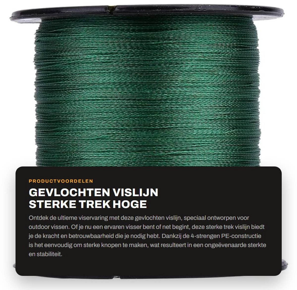 Dailygoods- Vislijn Gevlochten 300 m - Sterke Trek - Monofilament - PE Materiaal - Slijtvast - Weinig Rekbaarheid - Vissnoer