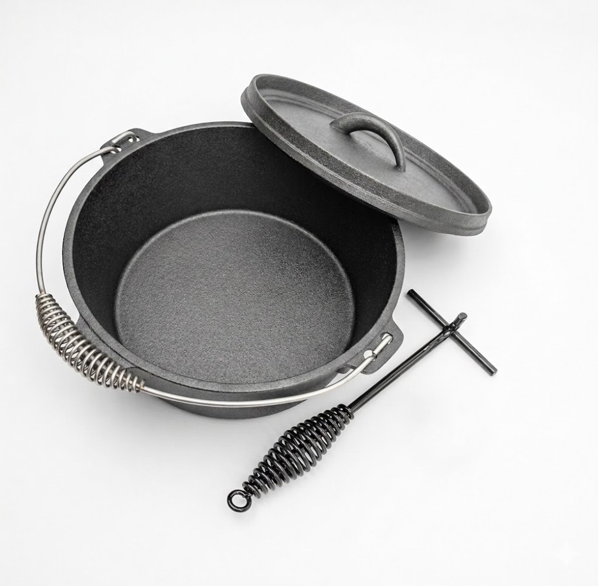 De Ultieme Gietijzeren Dutch Oven (Ø 25 cm) – Inclusief Luxe Deksellifter-4.25Ltr-Zwaar Gietijzer