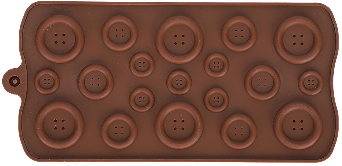 Dailygoods- Chocoladevorm Siliconen - Knoopvorm - Bakgereedschap - Vaatwasserbestendig - Hittebestendig tot 250°C - Afmetingen 22 x 10,5 cm - Siliconen Mal