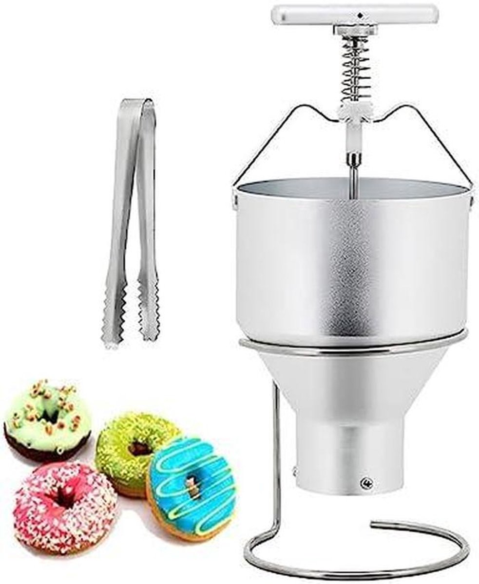 Donut Maker - Deeg Verdeler - Zelf Gebak Maken - 6 Dikte Niveaus - 2L Hopper - Zilver