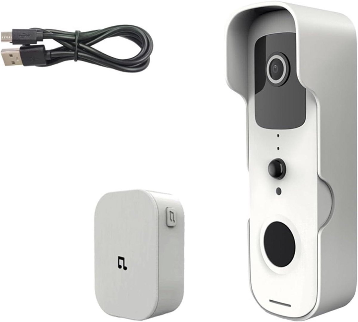 Draadloze Deurbel - Slimme Camera - Thuisbeveiliging - Nachtzicht Intercom - 140mm x 45.5mm - Zwart