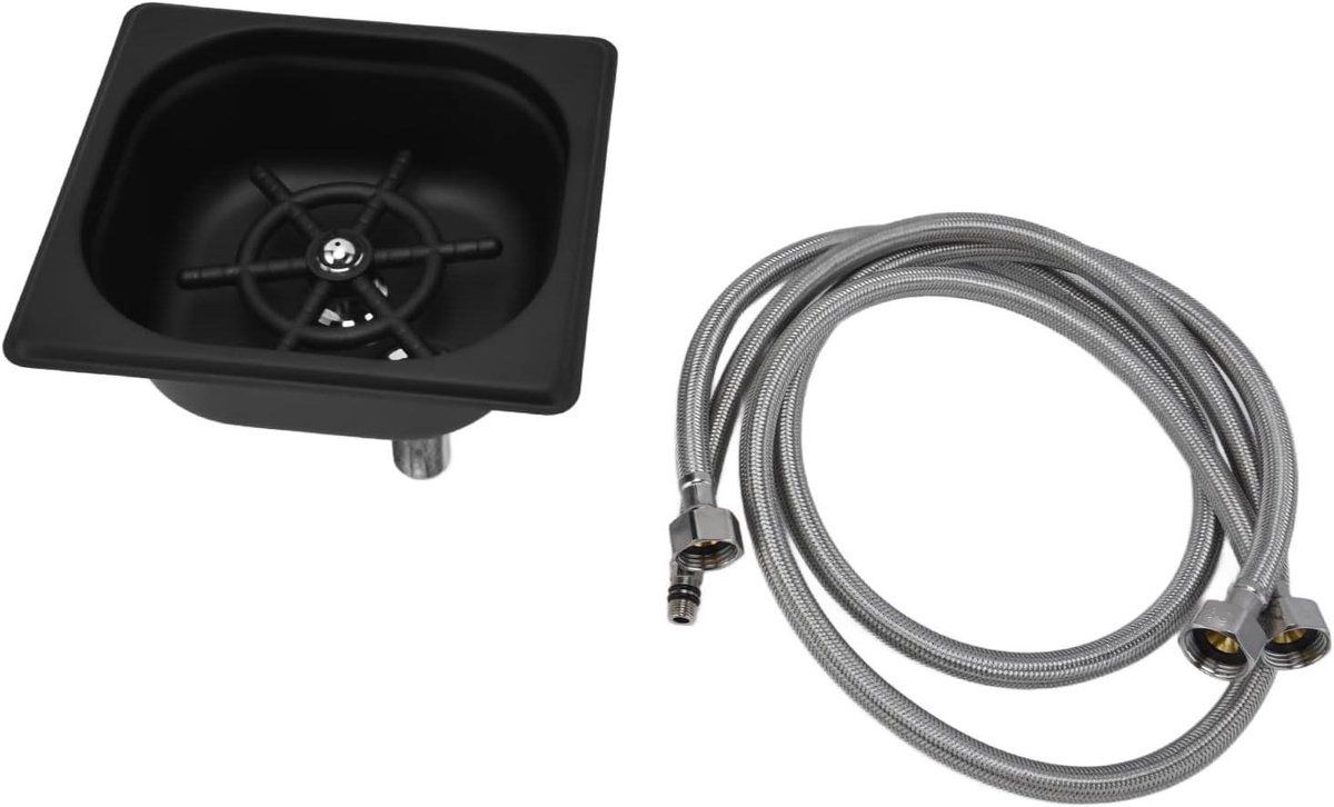 Glazenwasser - Barreiniger - Snel Glazen Wassen - Roestvrij Staal - 830 g - Zwart