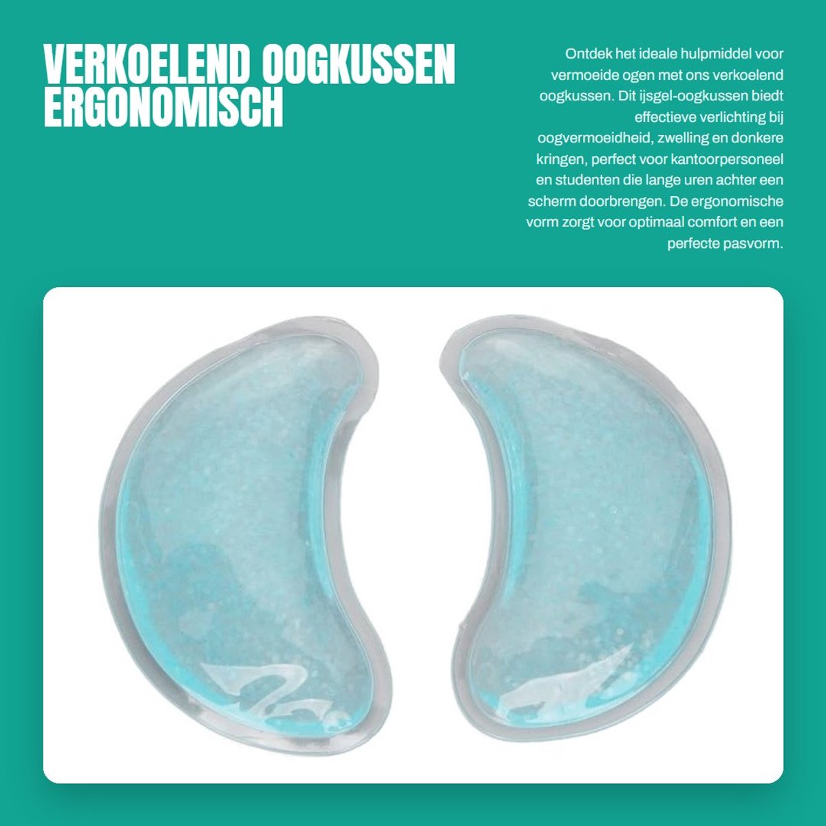 Dailygoods- Oogkussen Verkoelend - Herbruikbaar Gel-oogpakket - Ergonomisch Ontwerp - Vermoeidheid Verlichten - Zwelling Reduceren - Koud Kompres - Oogmasker