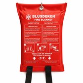 Blusdeken 100 x 100 cm - Branddeken voor Thuis, Keuken en Camper - Geweven Glasvezel - EN 1869:2019 - Met Ophangoog