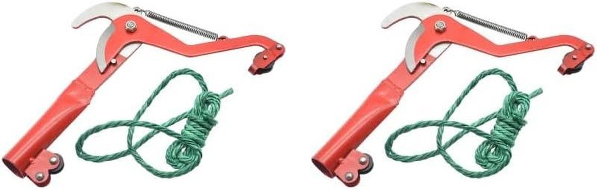 Snoeischaren Set - Takkenknipper Hoge - Tuinonderhoud - Energiebesparend Katrolontwerp - 2 Stuks - Rood