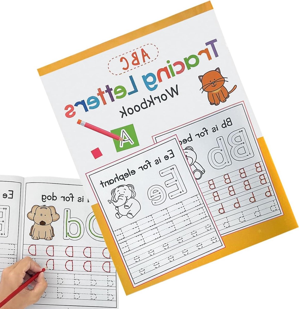 Oefenschrift Kleuterschool - Schrijfhulp A4 - Letters Leren - Interactieve Kleurcomponenten - A4 - Rood