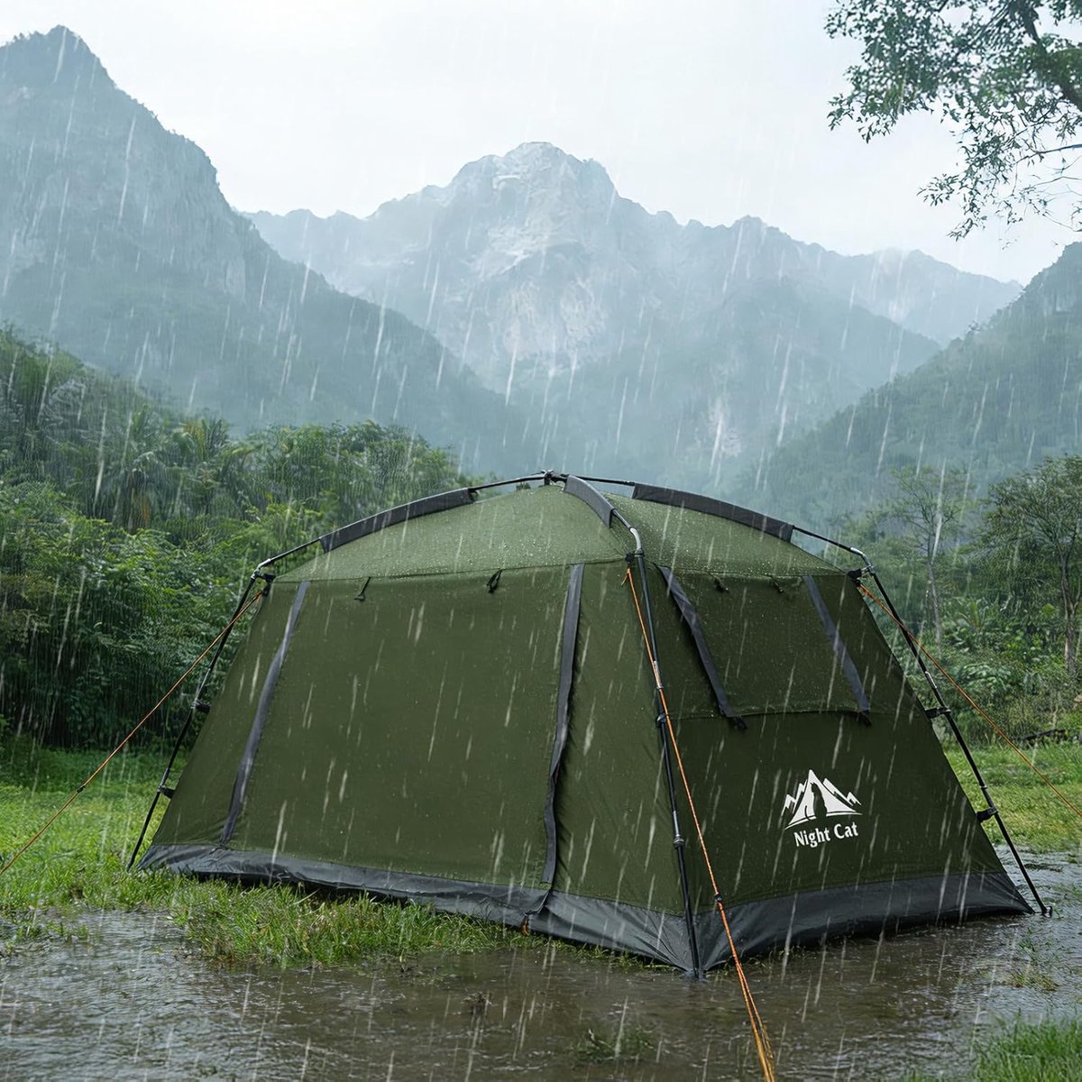 OLOEY Night Cat 2-persoons kampeertent-Lichtgewicht en waterdichte koepeltent voor 3 seizoenen-ideaal voor backpacken-wandelen en festivals – foto 5