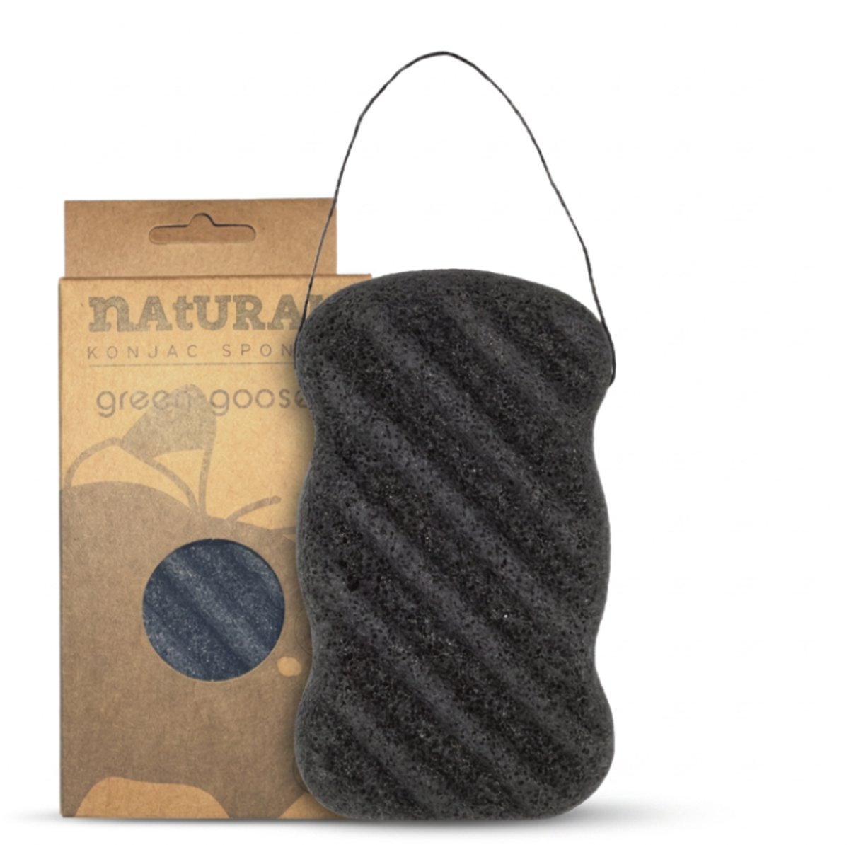 Konjac spons (zwart/grijs)