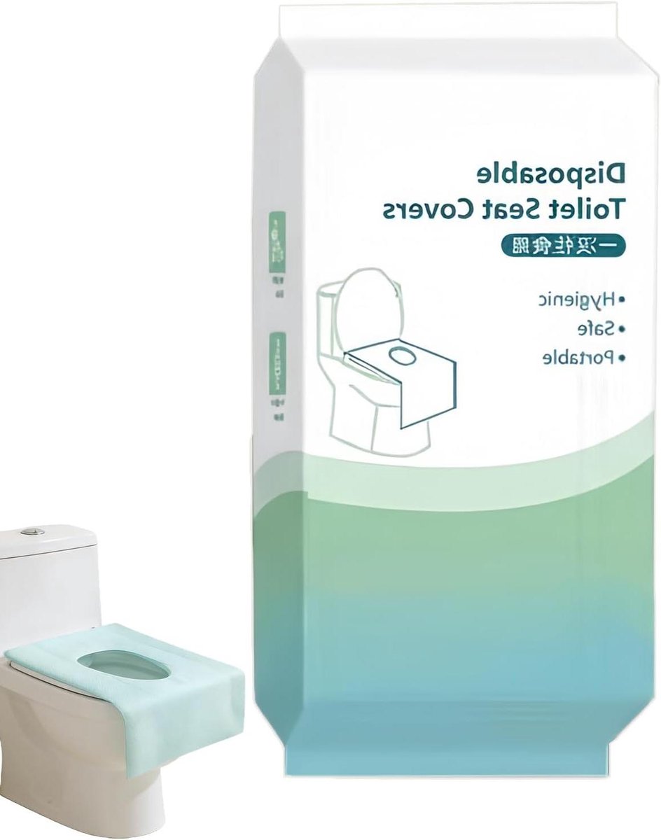 Toiletbril Hoezen - Beschermhoezen - Reizen en Hygiëne - Scheurbestendig en Lekvrij - 10 Stuks 41x61cm - Groen