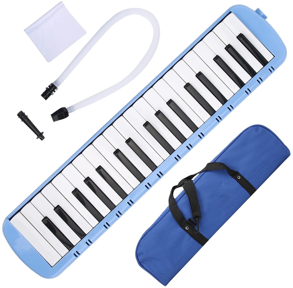 Dailygoods- Melodica Draagbaar Muziekinstrument - 37 Toetsen - Robuust Ontwerp - Ideaal voor Beginners/Professionals - Inclusief Mondstuk/Pijp - Afmetingen 48 x 11 x 5 cm - Windinstrument