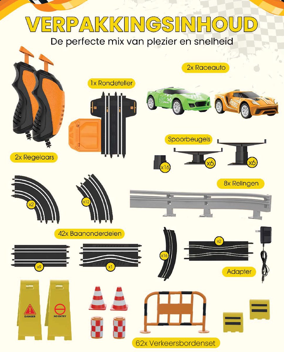 CosmoToys Elektrische Racebaan - Incl. Verkeersbordenset - Auto Speelgoed - voor Kinderen - Autobaan Speelgoed - Kinderspeelgoed - 7,0M Lang - Ultimate Track — afbeelding 7