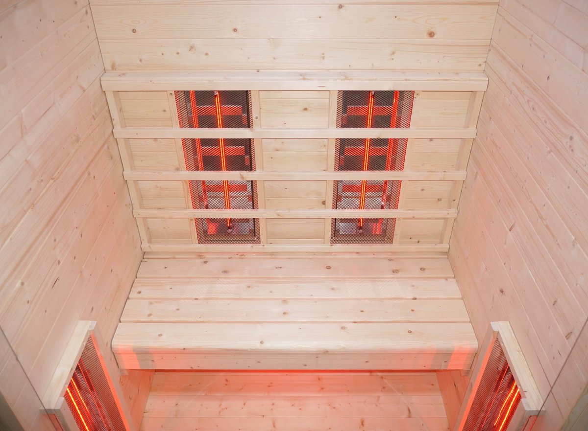 LIVIN Infraroodcabine 1 Persoons - Saunacabines - Sauna Cabine - Full Spectrum Verwarming - Kleurenverlichting - Audiofunctie - 90 x 90 x 190 cm - Espenhout thumbnail 6