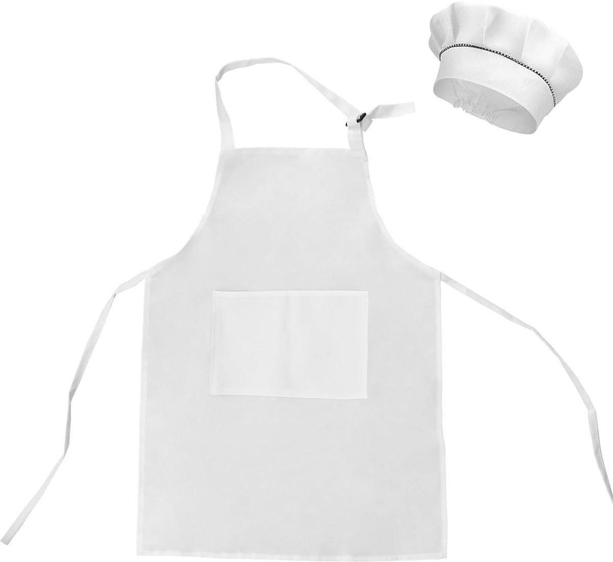 Dailygoods- Keukenschort Verstelbaar - Kookmuts - Kinderschort - Polyester - 2 Zakken - Ideaal voor Koken en Schilderen (46 x 62 cm) - Kinderkeukenset