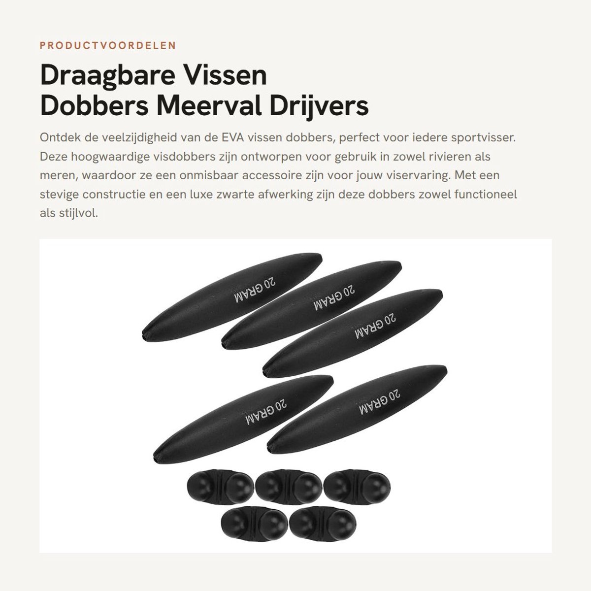 Dailygoods- Visdobbers 5 Stuks - Draagbare EVA Vlotters - Hoge Sterkte - Meerval Drijvers - Outdoor Vissen Accessoires - Zwart - Visfloat