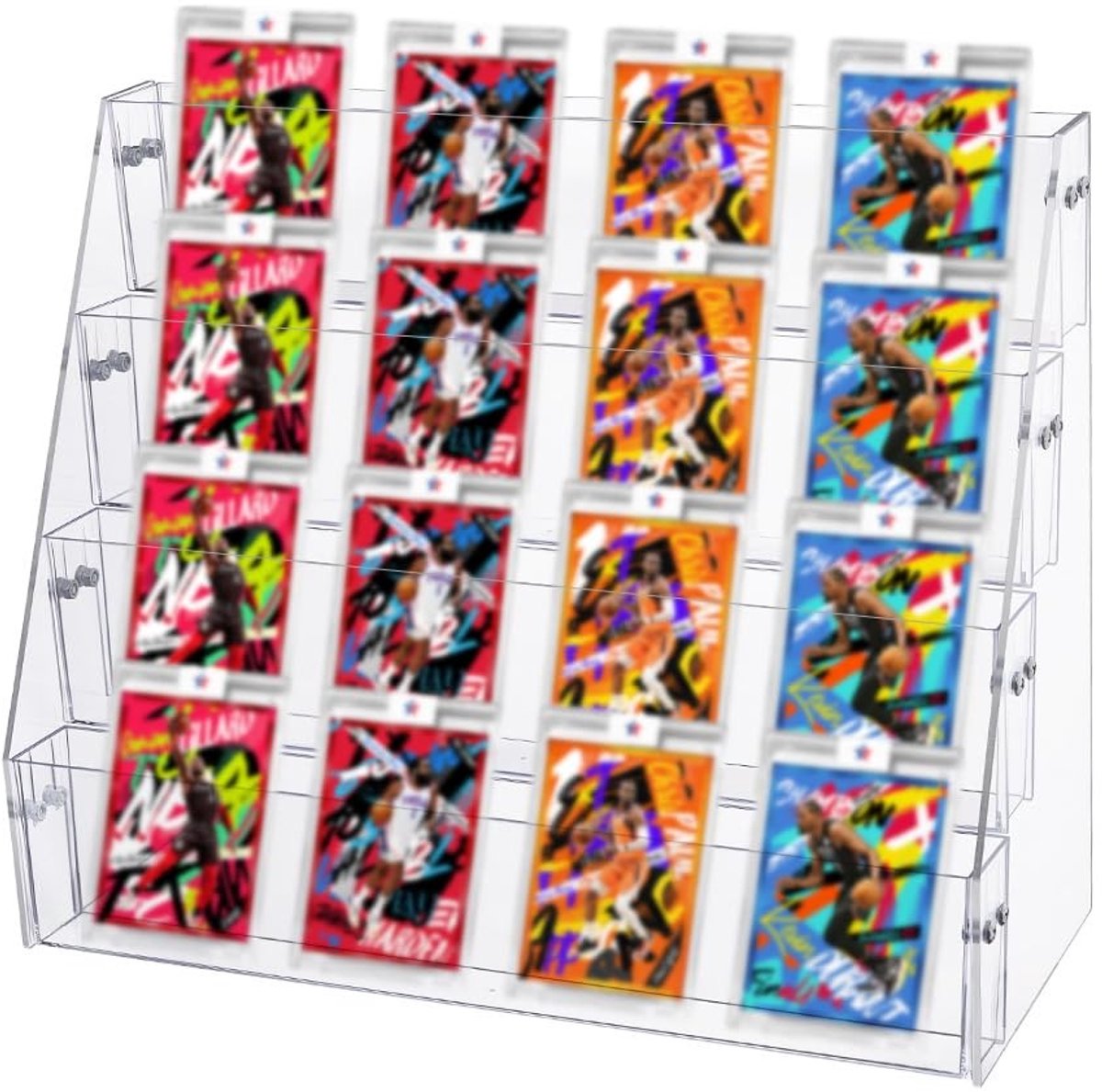 Dailygoods - 4-Tier Acryl Display Stand voor Wenskaarten en Sportkaarten