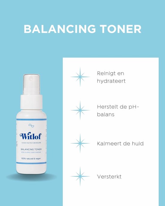 Witlof Balancing Toner met sprayflacon, 100% natuurlijk & vegan.