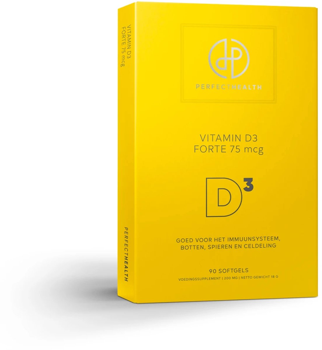 Perfect Health Vitamine D3 Forte 75 µg / 3000 IU – 30 Vegan Capsules – Hoge Dosering voor Volwassenen – Immuniteit & Botondersteuning