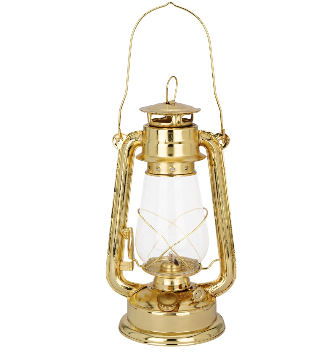 Dailygoods- Stormlantaarn maritiem 31x14cm - Petroleum lamp - IJzer - Decoratie - Nostalgisch - Authentiek design - Petroleumlamp