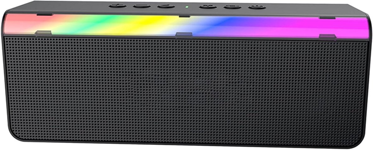 Draagbare Bluetooth Luidspreker - Draadloze Speaker - Muziek Luisteren - RGB Kleureffecten - 20x6x7.5 cm - Zwart