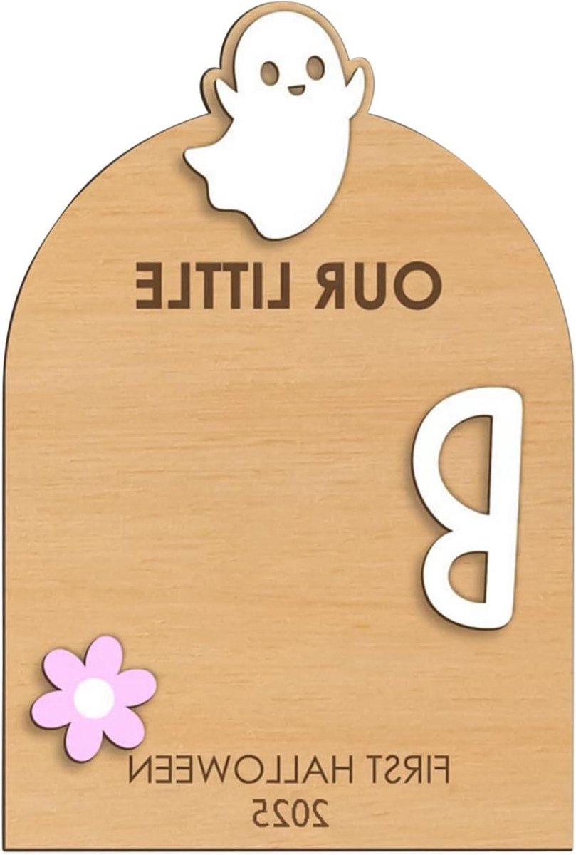 Baby Voetafdruk Set - Baby Herinnering Ornament - Groeimijlpalen Vastleggen - Kindveilige Materialen - 18x26 cm - Spook