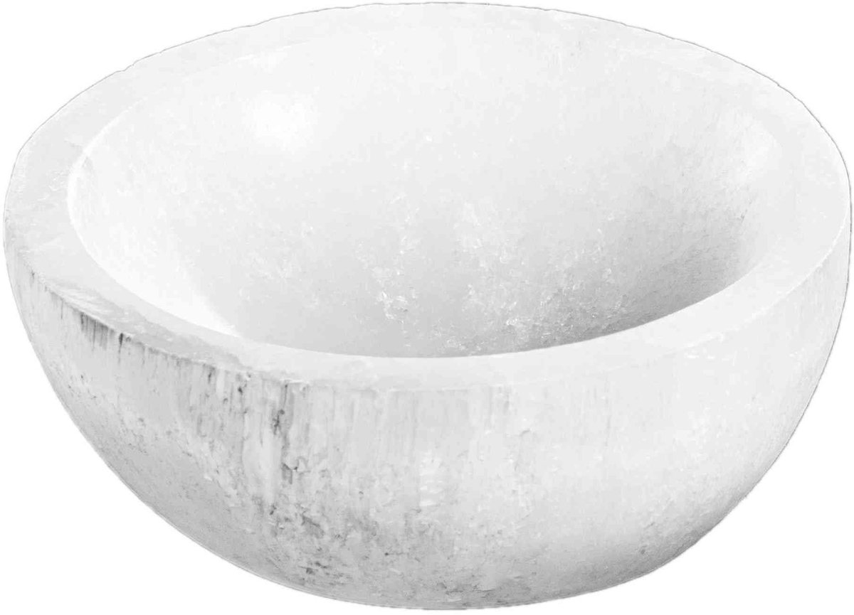 Dailygoods- Energieschaal 6 cm - Handgemaakte Seleniet Schaal - Natuurstenen Schaal - Voor Reiki/Meditatie - Opladen van Edelstenen - Creëert Veilige/Safe Sfeer