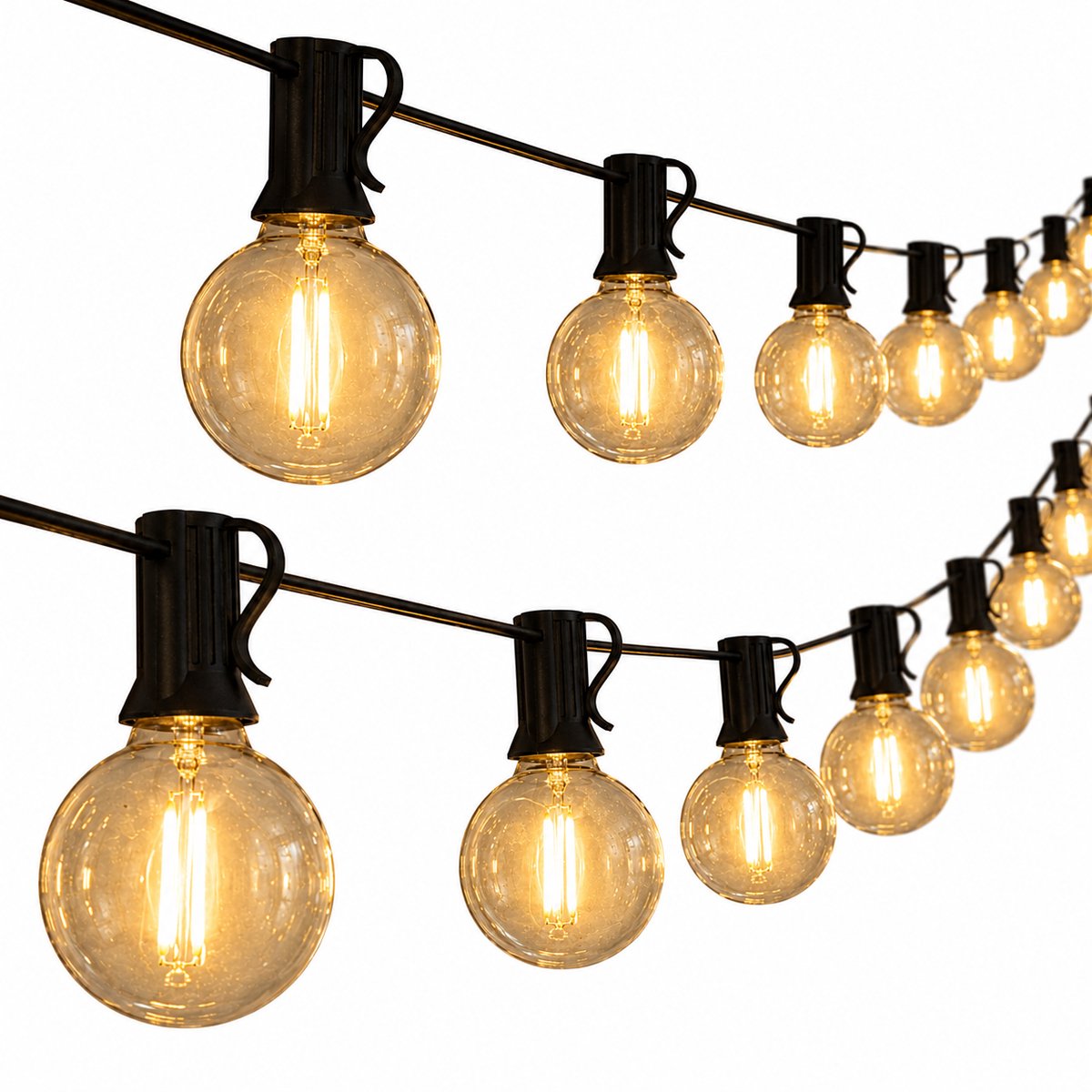 Sello! lichtsnoer – lichtslinger – tuin – balkon – ledlampen – waterbestendig – reservelampen – 18meter – 31 lampen – warm wit
