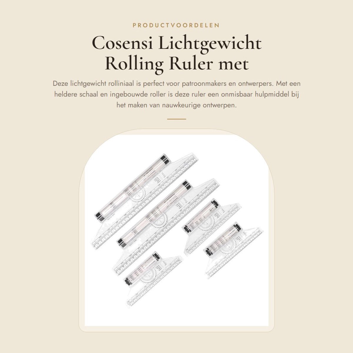 Dailygoods- Rolliniaal 15 cm - Duidelijke Schaal - Lichtgewicht - Meetlint - Gradenboog - Voor Ontwerpers/Patroonmakers - Meetlat