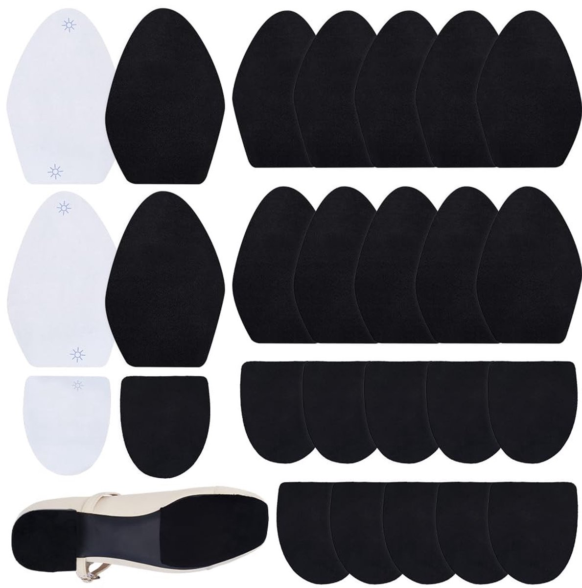 Dailygoods- Schoenbeschermers Antislip - 24 Stuks - Polyester - Hoge Hakken/Sneakers - Bescherming - Diverse Maten - Schoenpads
