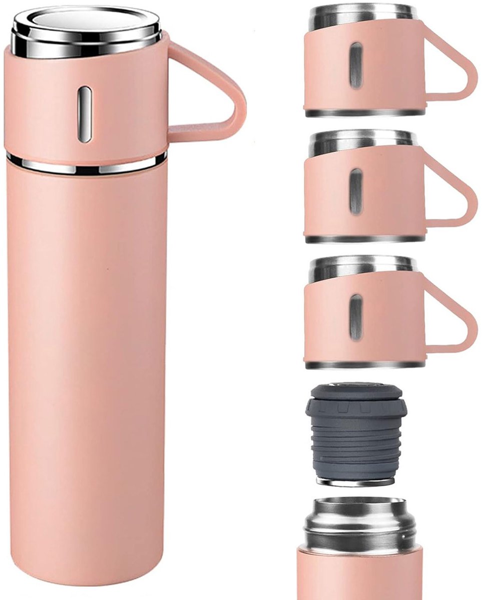 REDOM RVS Thermosfles 500 ml - Roze