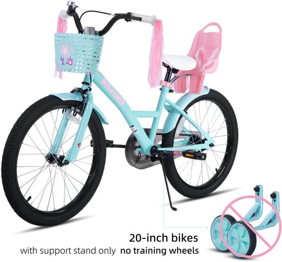 Joystar Zinnia Kinderfiets - 20 Inch - Met Mandje & Slingers - Zijwieltjes - Bel - Terugtraprem - Groente van JOYSTAR — afbeelding 3