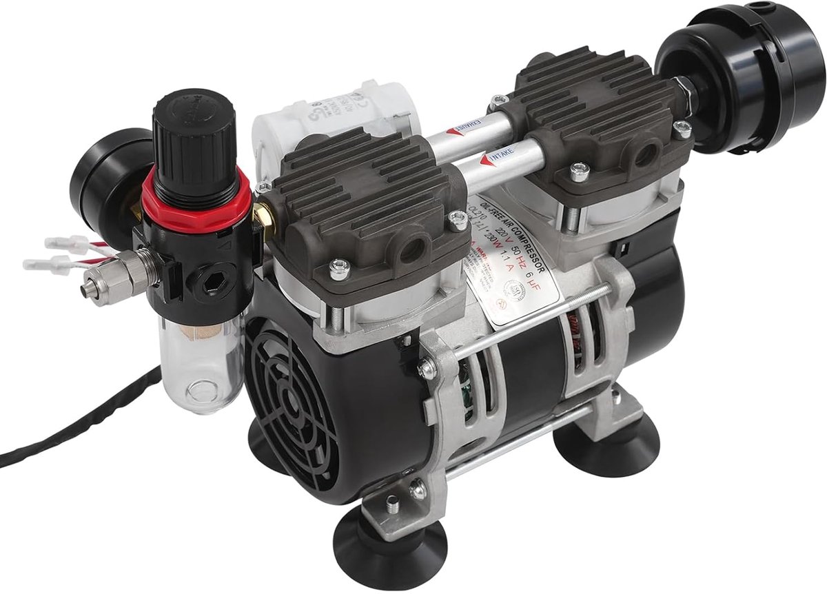 Vacuümpomp - Onderdrukpomp Lege pomp - Airconditioning Reparatie - Koperdraadmotor - 230 W - Grijs