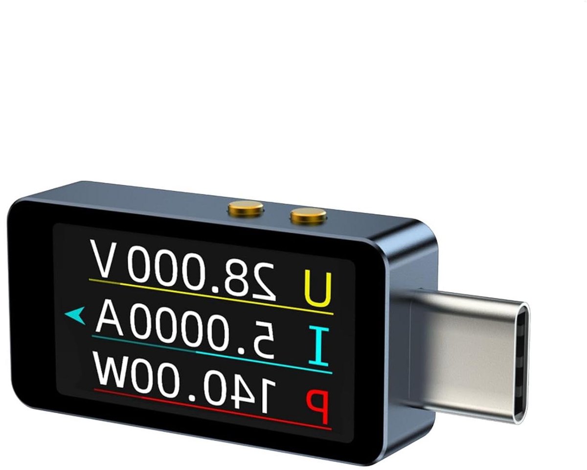 USB Voltage Meter - USB Tester Stroommeter - Apparaten Testen - Hoge Precisie Meting - 4 x 1.5 cm - Zwart