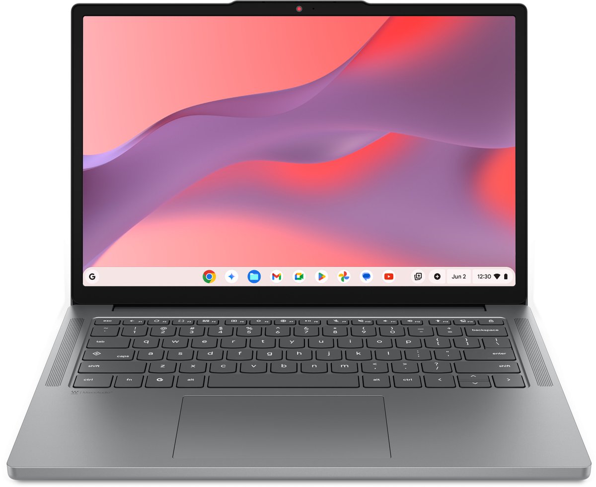 Lenovo Chrome 14M8911 MediaTek Kompanio 540 Chromebook 35,6 cm (14") WUXGA 4 GB LPDDR5x-SDRAM 128 GB UFS Wi-Fi 6E (802.11ax) ChromeOS Engels Grijs